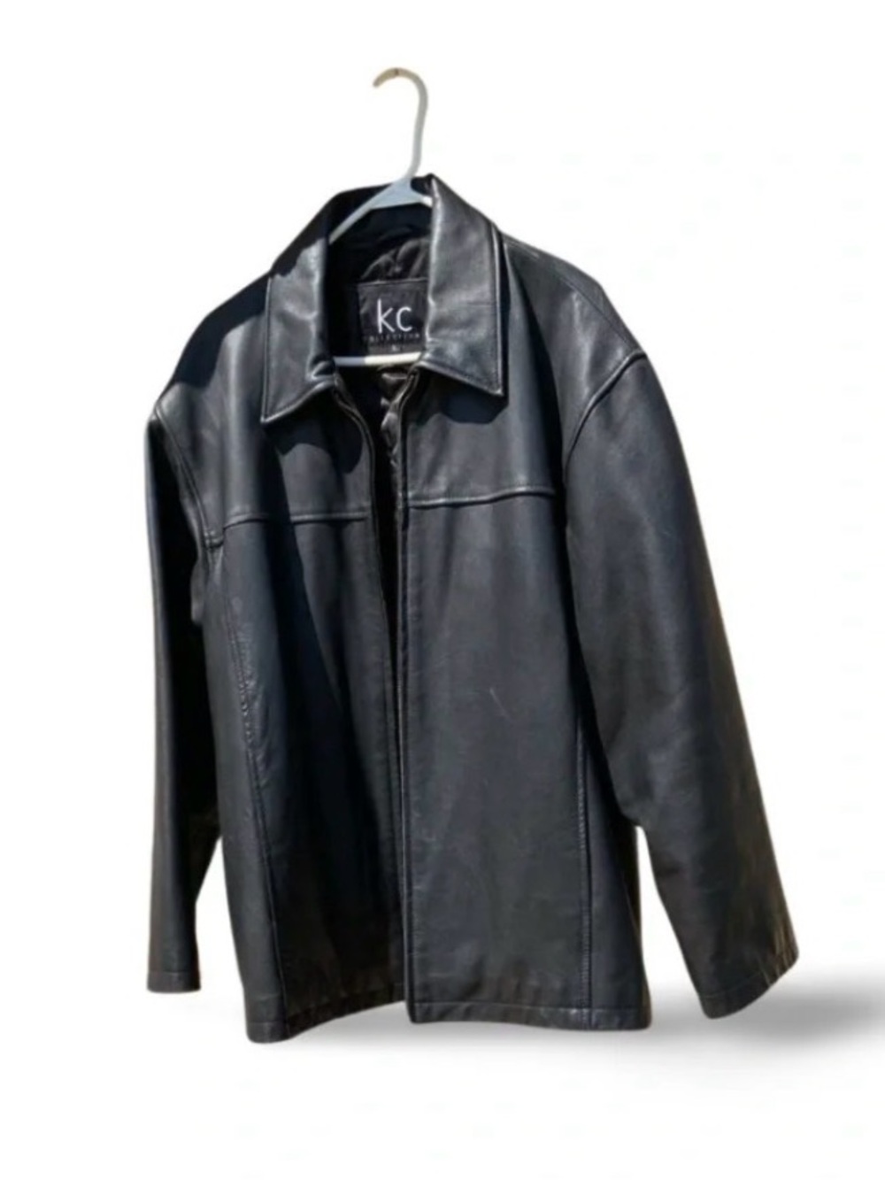 K.C. Collections Black Leather Jacket, Like New! Size Men’s L